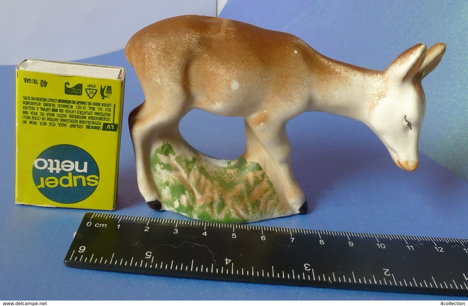 Antique Latvia Porcelain Bisque Figurine Animal Roe Deer Donkey Collectibles - Other & Unclassified