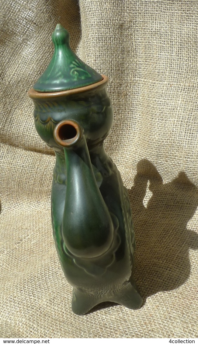 VTG USSR Soviet KUNGUR Ceramic Anniversary Green Kvass Jug Pircher Kettle Marked - Andere & Zonder Classificatie