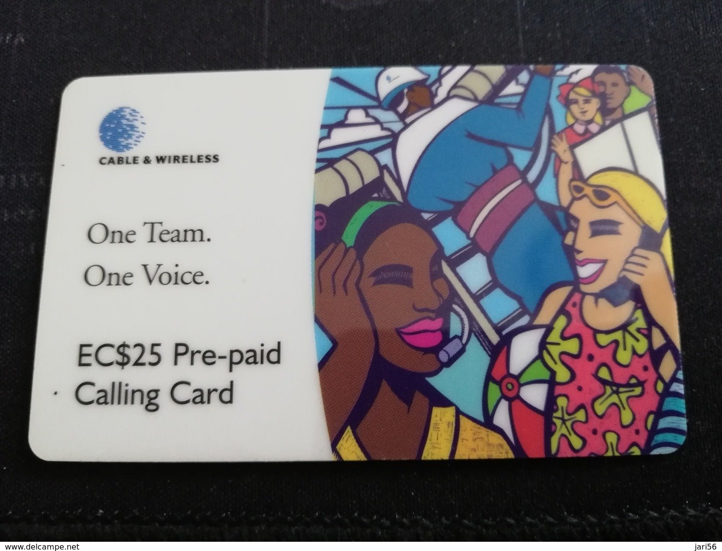 ST VINCENT & GRENADINES   $25,- ONE TEAM ONE VOICE STV-P2  Prepaid (RRRR)   Fine Used Card  ** 495** - Saint-Vincent-et-les-Grenadines