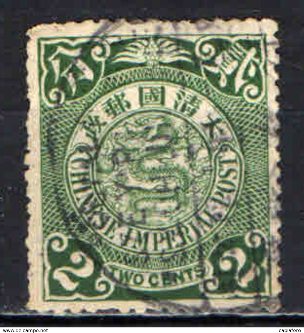 CINA - 1908 - IMPERIAL POST - DRAGO IMPERIALE - 2 C.  - USATO - Gebraucht