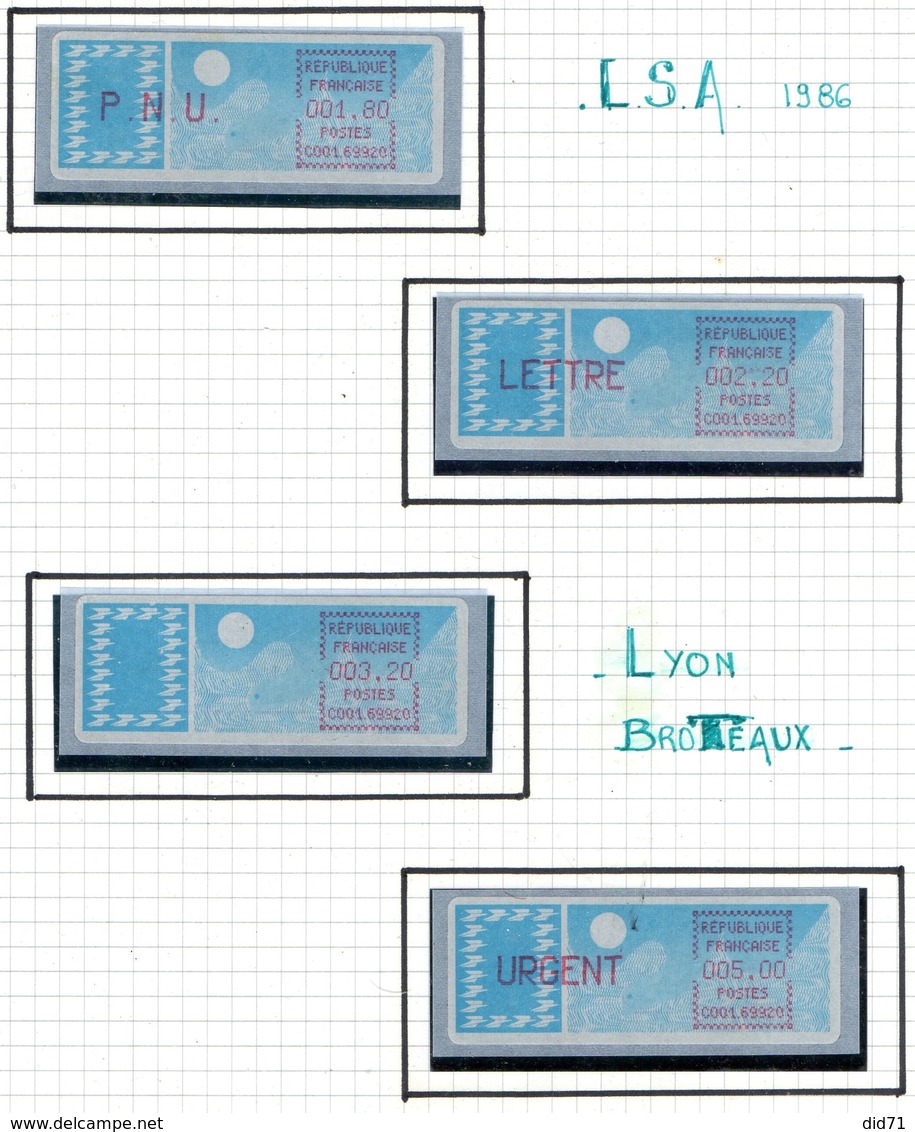 Vignettes  LSA  - Bureau  LYON  BROTEAUX  C00169920 - 1981-84 Types « LS » & « LSA » (prototypes)