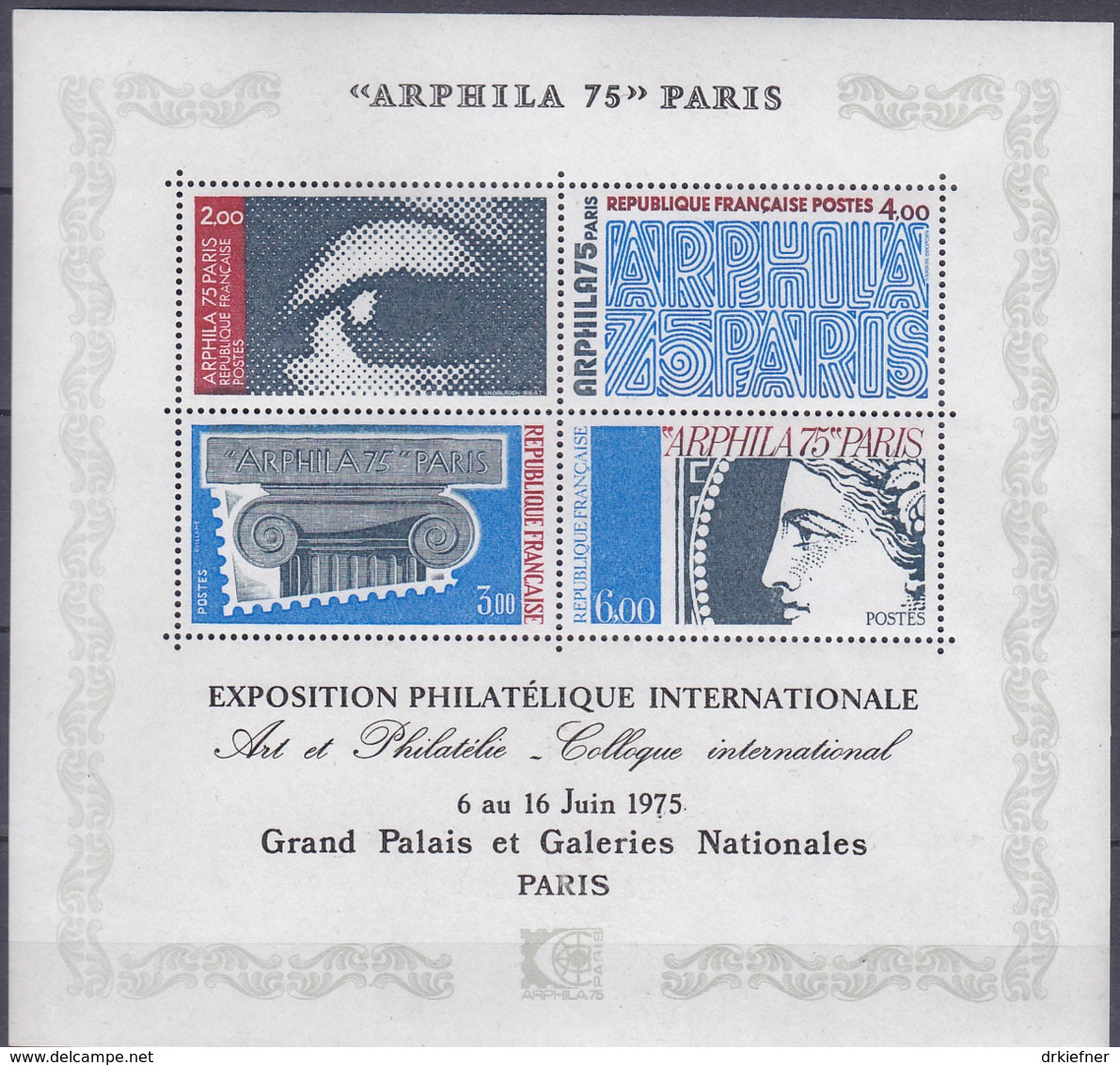 FRANKREICH  Block 5, Postfrisch **, Internationale Briefmarken-Ausstellung ARPHILA ’75, Paris 1975 - Ungebraucht