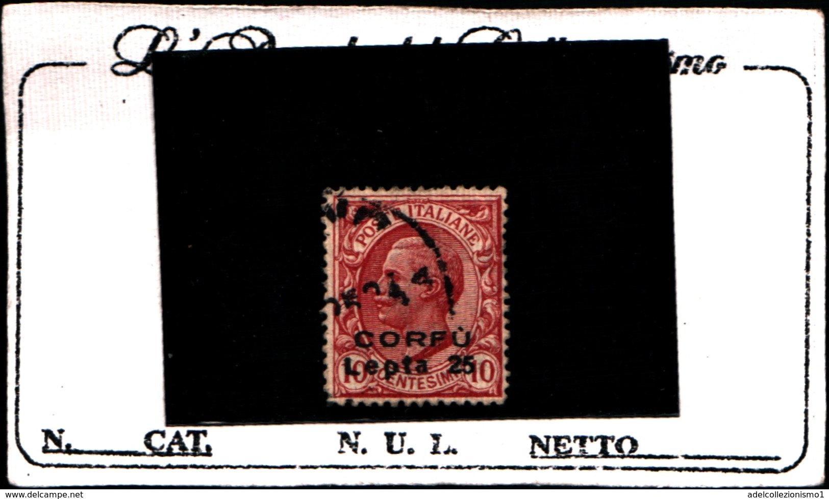 93458) ITALIA.- 25 L. Su 10 C.Serie Ordinaria Sovrastampata CORFU E Valuta Greca - 24 Settembre 1923 - USATO - Corfù