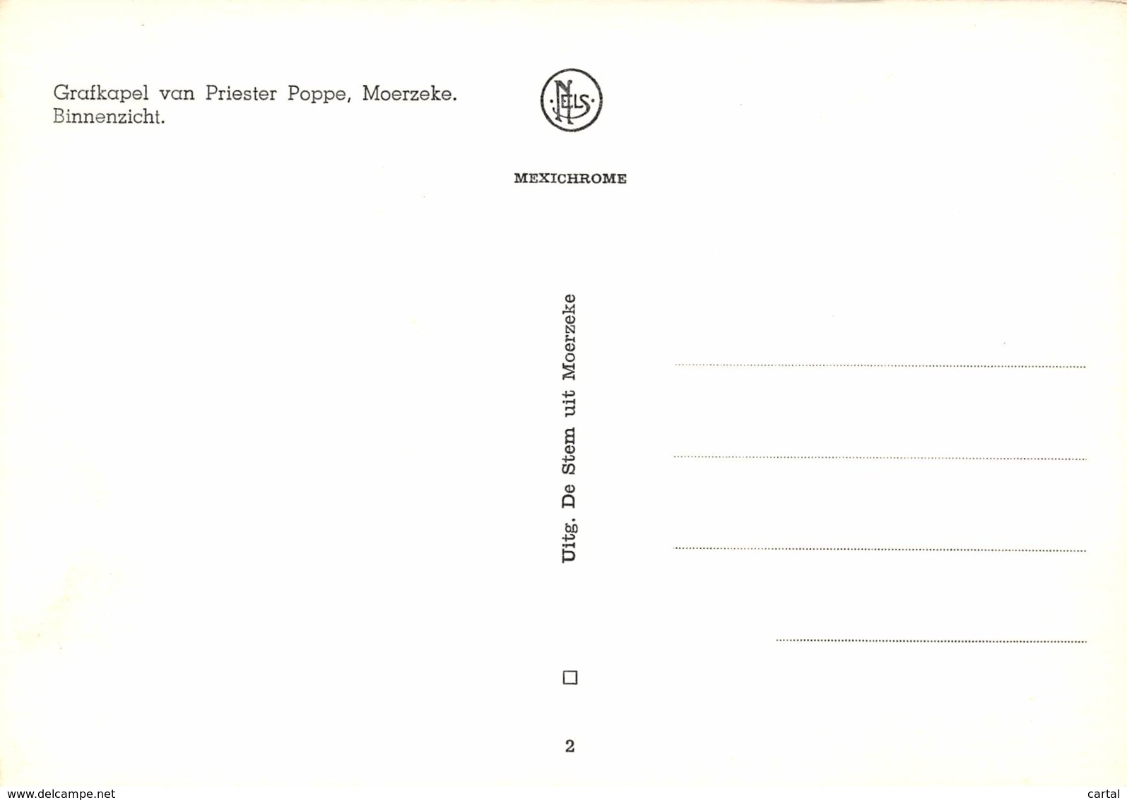 CPM - MOERZEKE - Grafkapel Van Priester Poppe - Binnenzicht - Hamme
