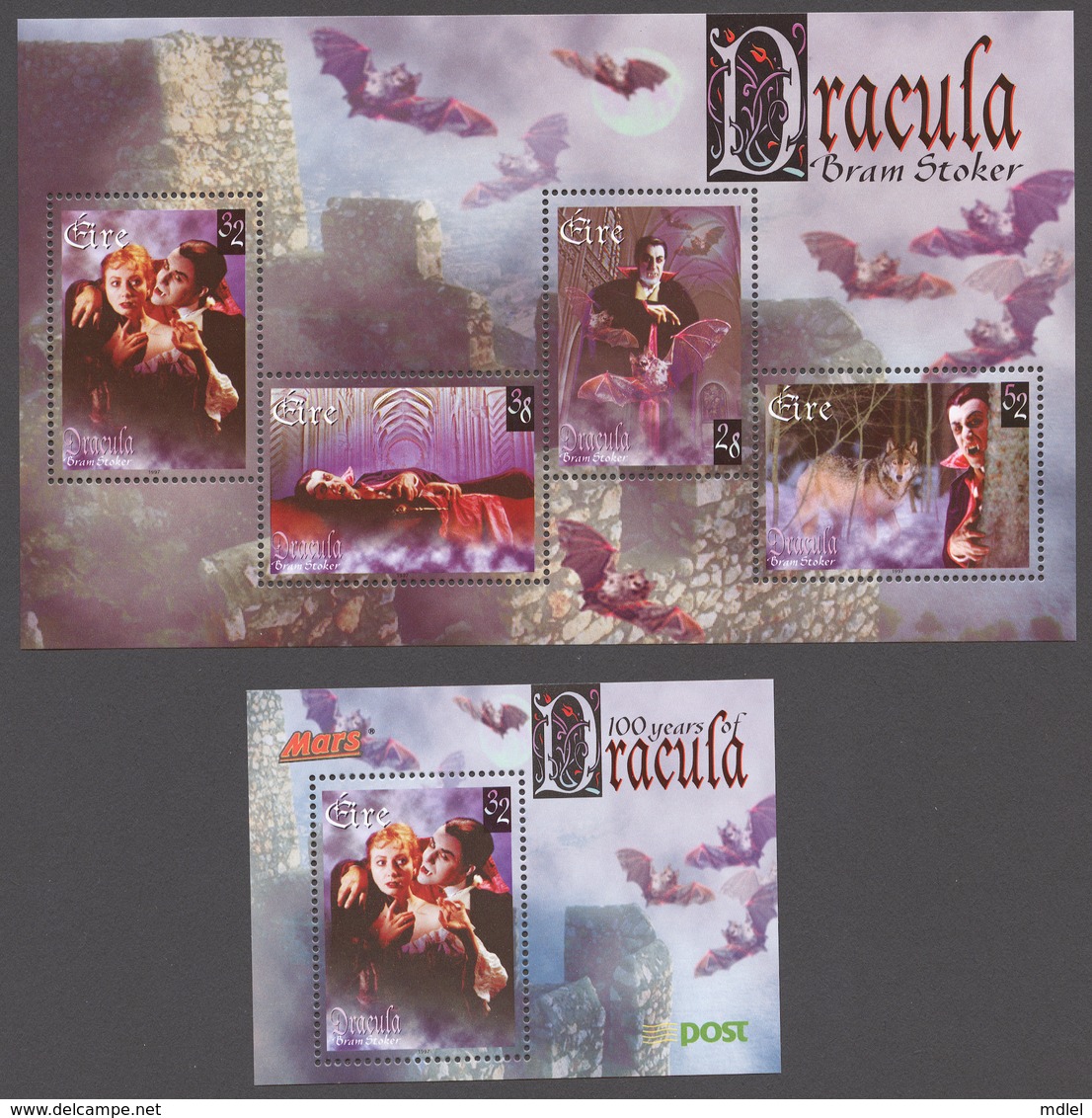 Ireland 1997 Mi# Bl.24-25** BRAM STOKER'S "DRACULA" - Nuevos