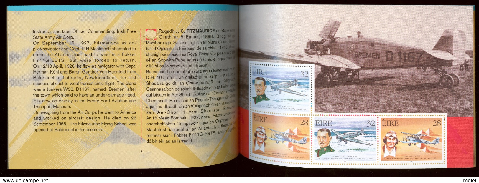 Ireland 1998 Mi# MH40** AVIATION PIONEERS - Neufs