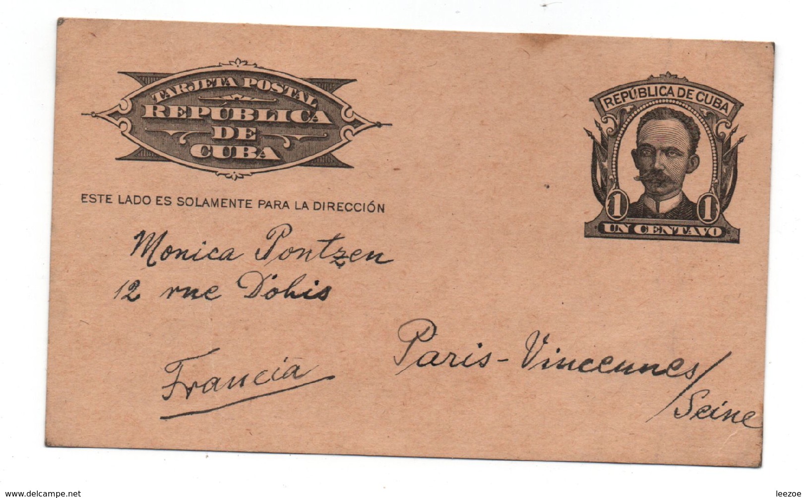 Entier Postal République De Cuba Avec Dessin Fait Main ?  HABANA CUBA 1939..........................E1 - Otros & Sin Clasificación