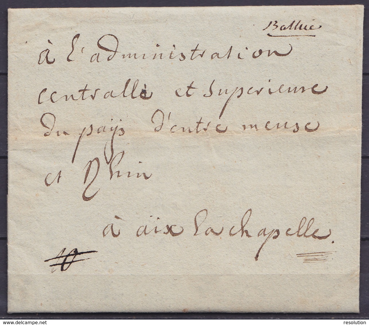 L. Datée 4 Germinal An 3 (1795) De La Municipalité De PETIT-RECHAIN Pour AIX-LA-CHAPELLE Par Battice - 1794-1814 (French Period)