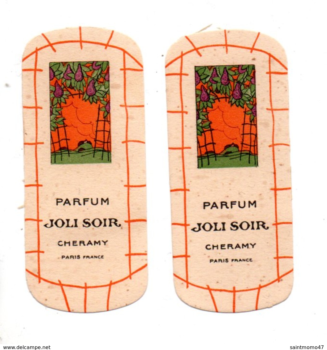 2 CARTES PARFUMÉES . PARFUM " JOLI SOIR " . CHERAMY PARIS - Réf. N°10164 - - Non Classificati