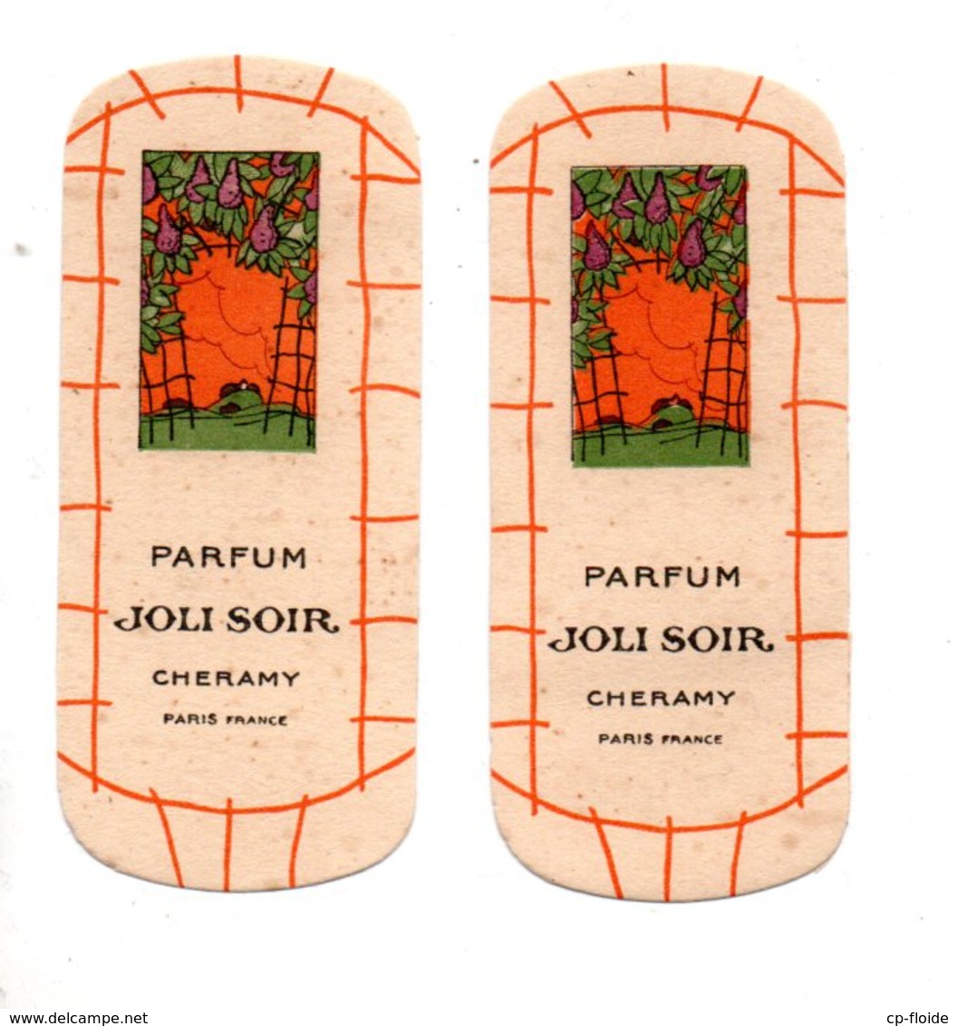 2 CARTES PARFUMÉES . PARFUM " JOLI SOIR " . CHERAMY PARIS - Réf. N°24501 - - Zonder Classificatie