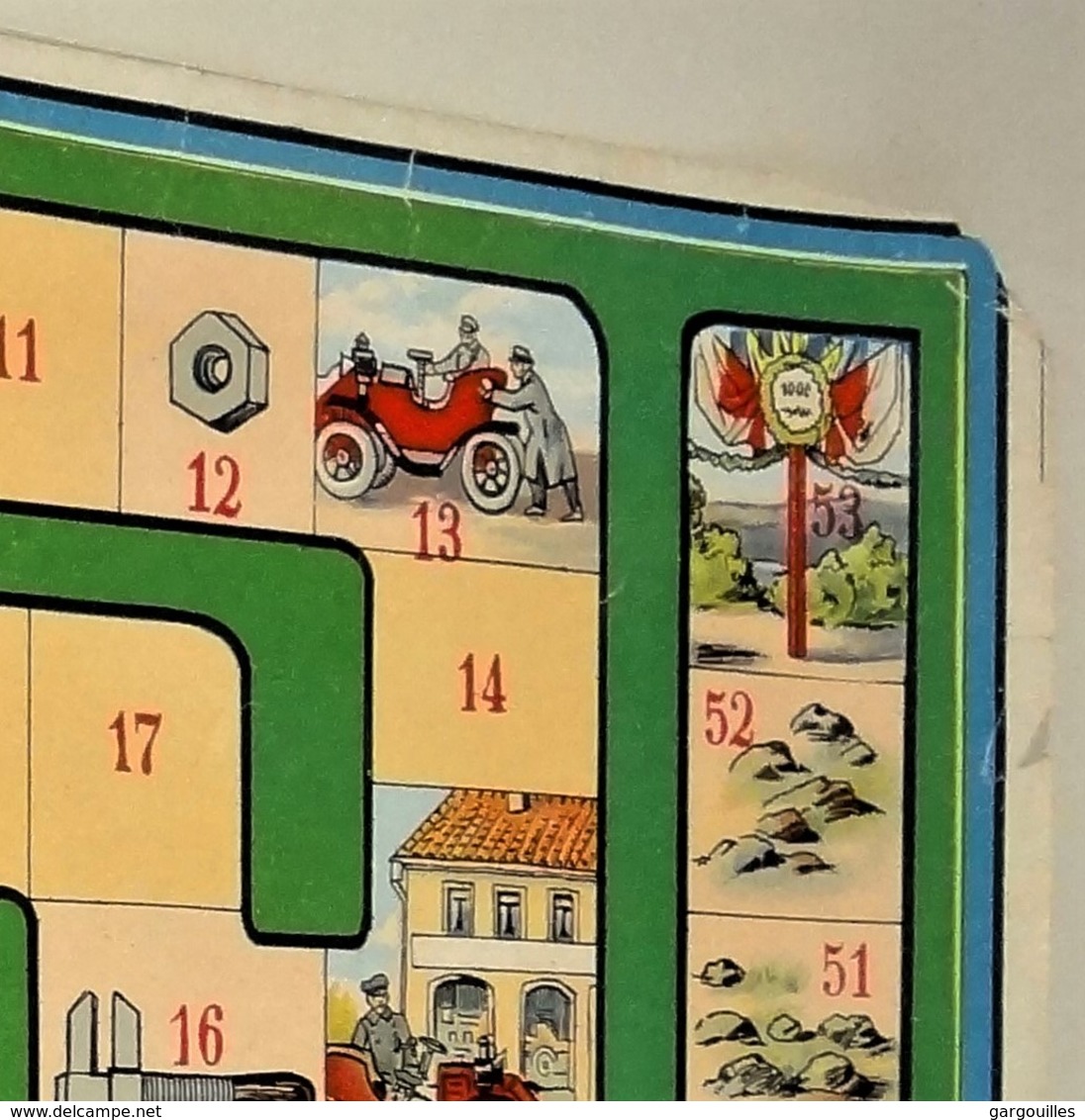 Ancien Chromo - Jeu De Société - Façon Jeu De L'oie - Course De Voitures - Automobile - Autres & Non Classés