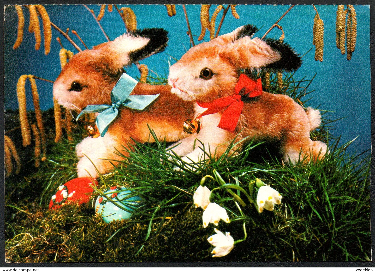 D4295 - Glückwunschkarte Ostern - Osterhase Puppe Figur - Foto Müller Brunke - Pâques