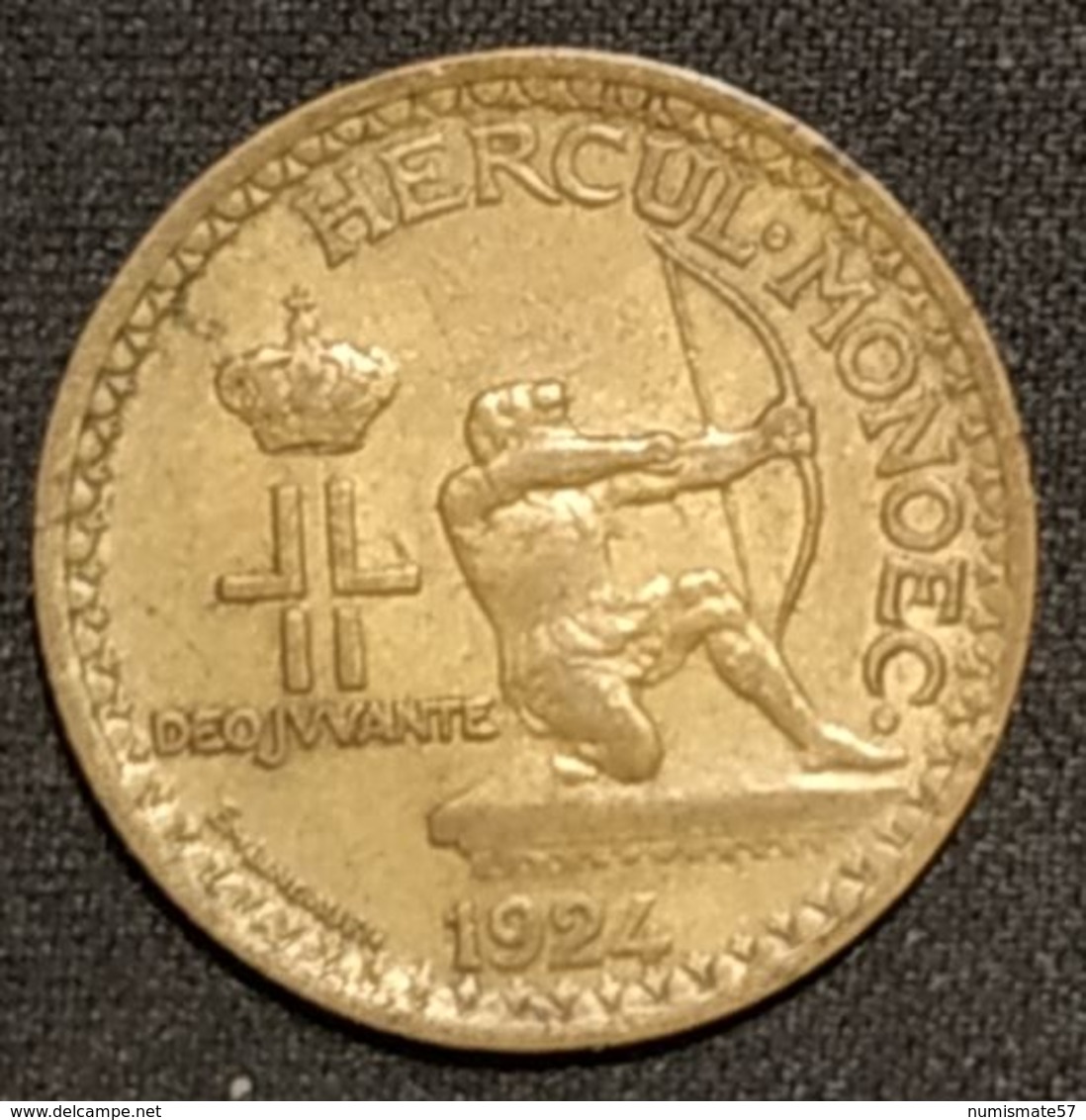 MONACO - 1 FRANC 1924 - Louis II - KM 111 - ( BON POUR 1 FRANC - CREDIT·FONCIER·DE·MONACO ) - 1922-1949 Louis II