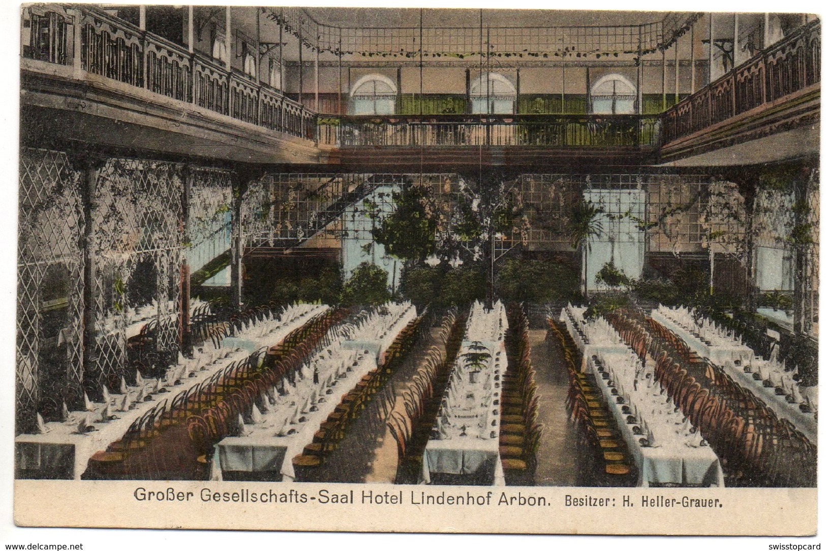 ARBON Grosser Gesellschafts-Saal Hotel Lindenhof H. Heller - Arbon