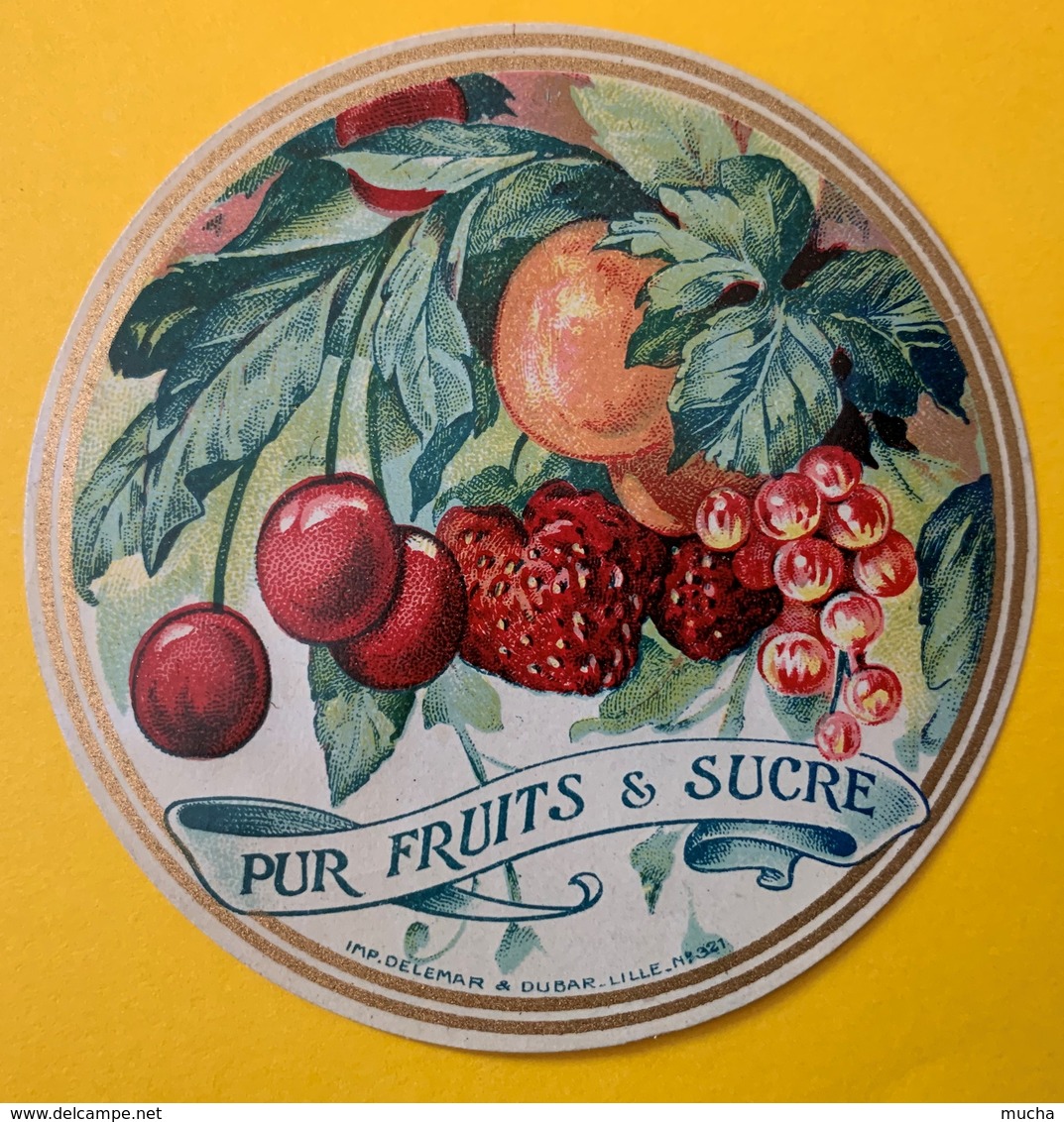 12521 - Pur Fruits Et Sucre Ancienne étiquette - Fruits & Vegetables