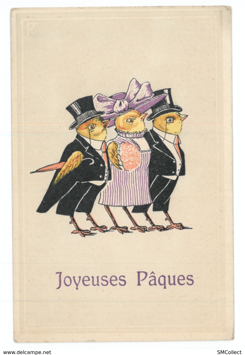 Cpa "Joyeuses Pâques" Poussins Humanisés (8900) - Easter