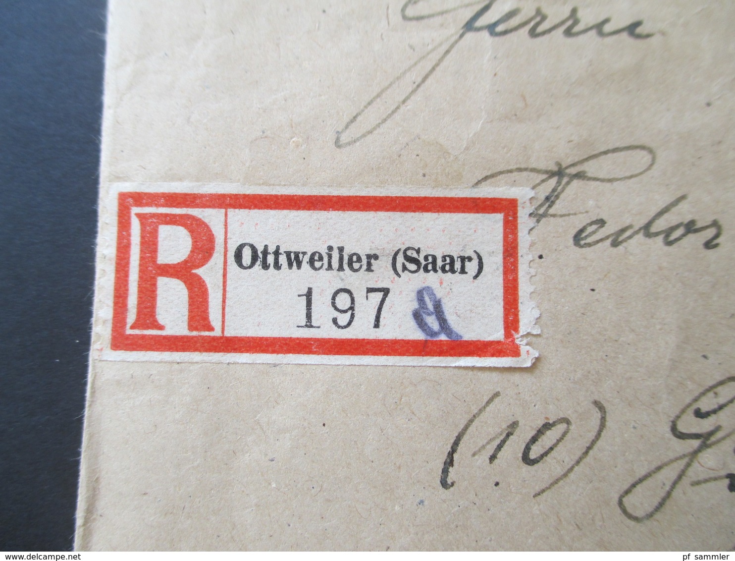 Franz. Zone 1946 Allgemeine Ausgabe MiF Mit 5 Marken Einschreiben Ottweiler (Saar) Nach Großröhrsdorf Mit Ank. Stempel - Emissions Générales