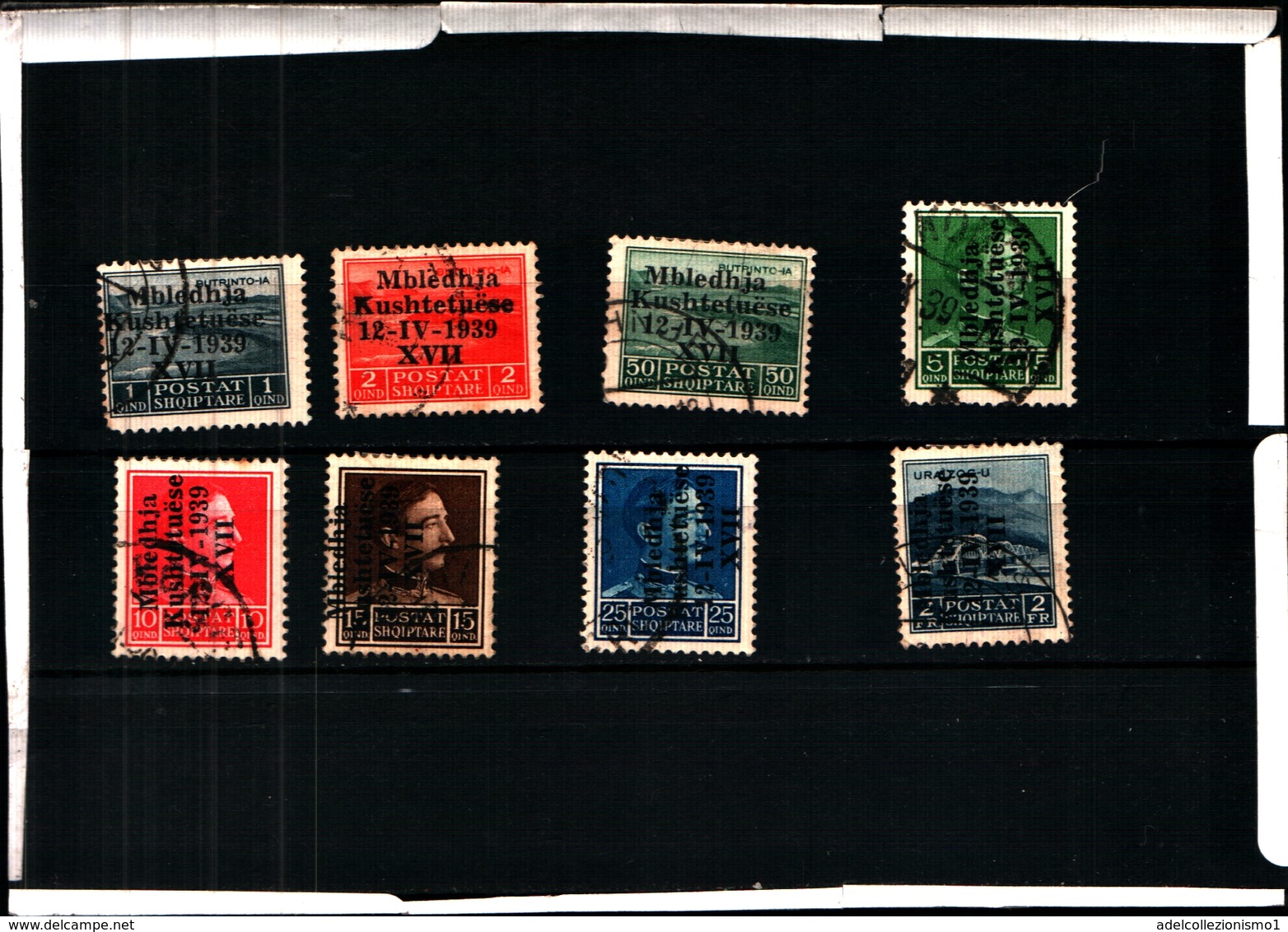 93472) ITALIA-.Albania- Assemblea Costituente - 12 Aprile 1939- 8 VALORI -USATI - Albania