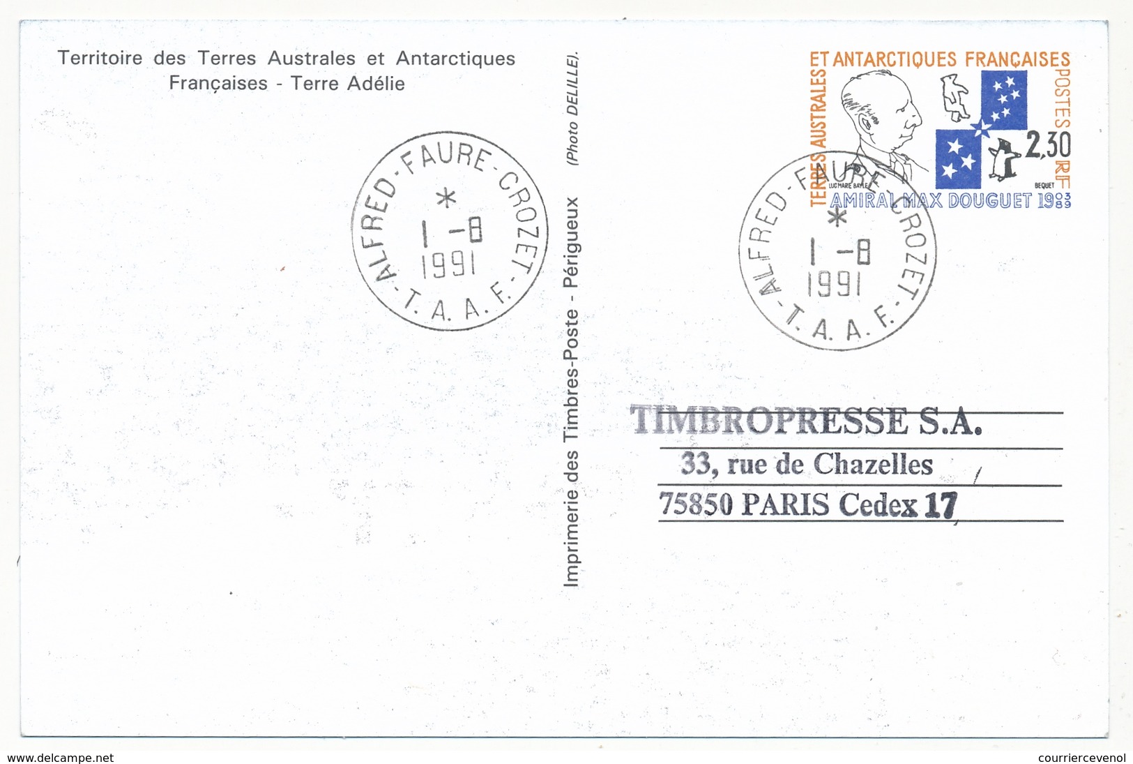 TAAF - 5 X Entier Postal Amiral Max Douguet - Obli St Martin, Dumont D'Urville, Alfred Faure, Port Aux Français Et Neuf - Enteros Postales