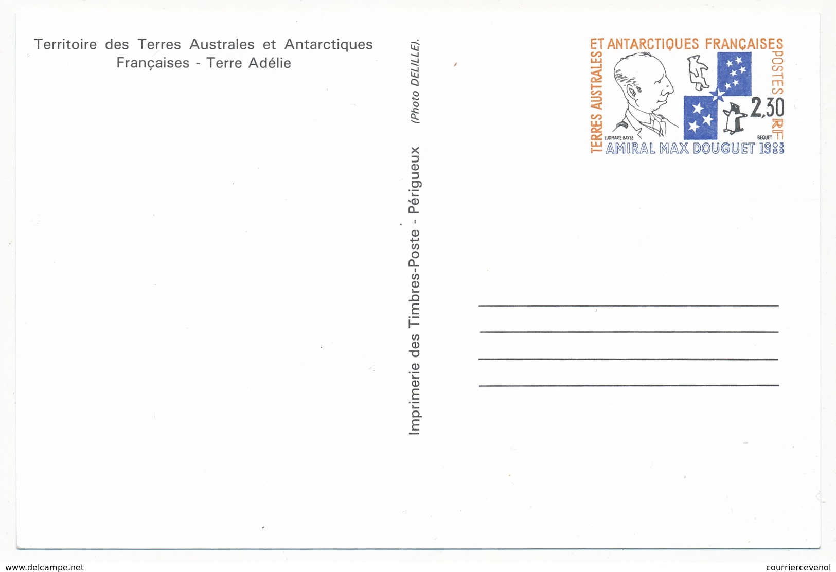 TAAF - Entier Postal Amiral Max Douguet - Etat Neuf - Entiers Postaux