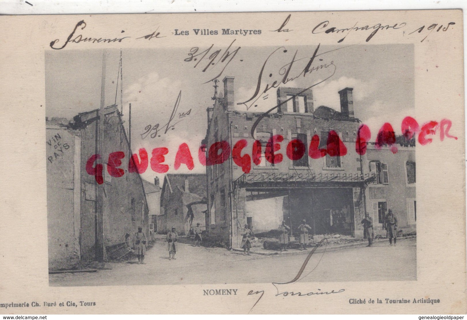 54 - NOMENY - SOUVENIR DE LA CAMPAGNE 1915 - Nomeny