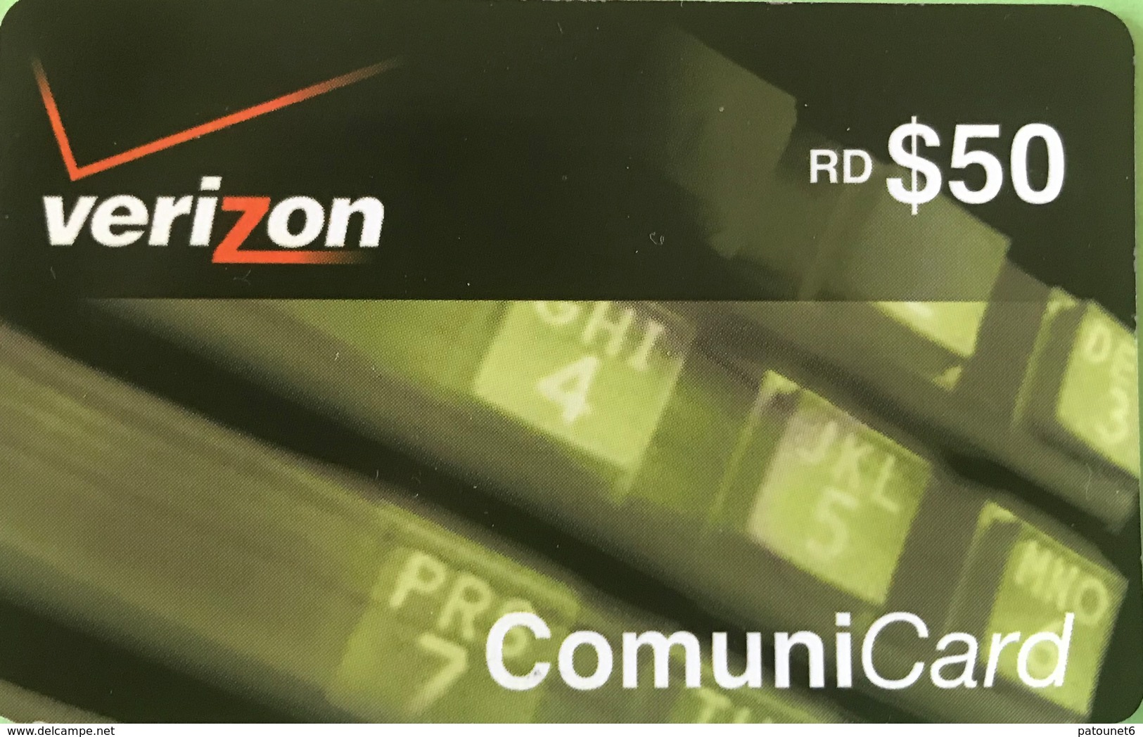 DOMINICAINE  -  Prepaid  - Comuni-Card - Verizon -  RD$50 - Dominicana