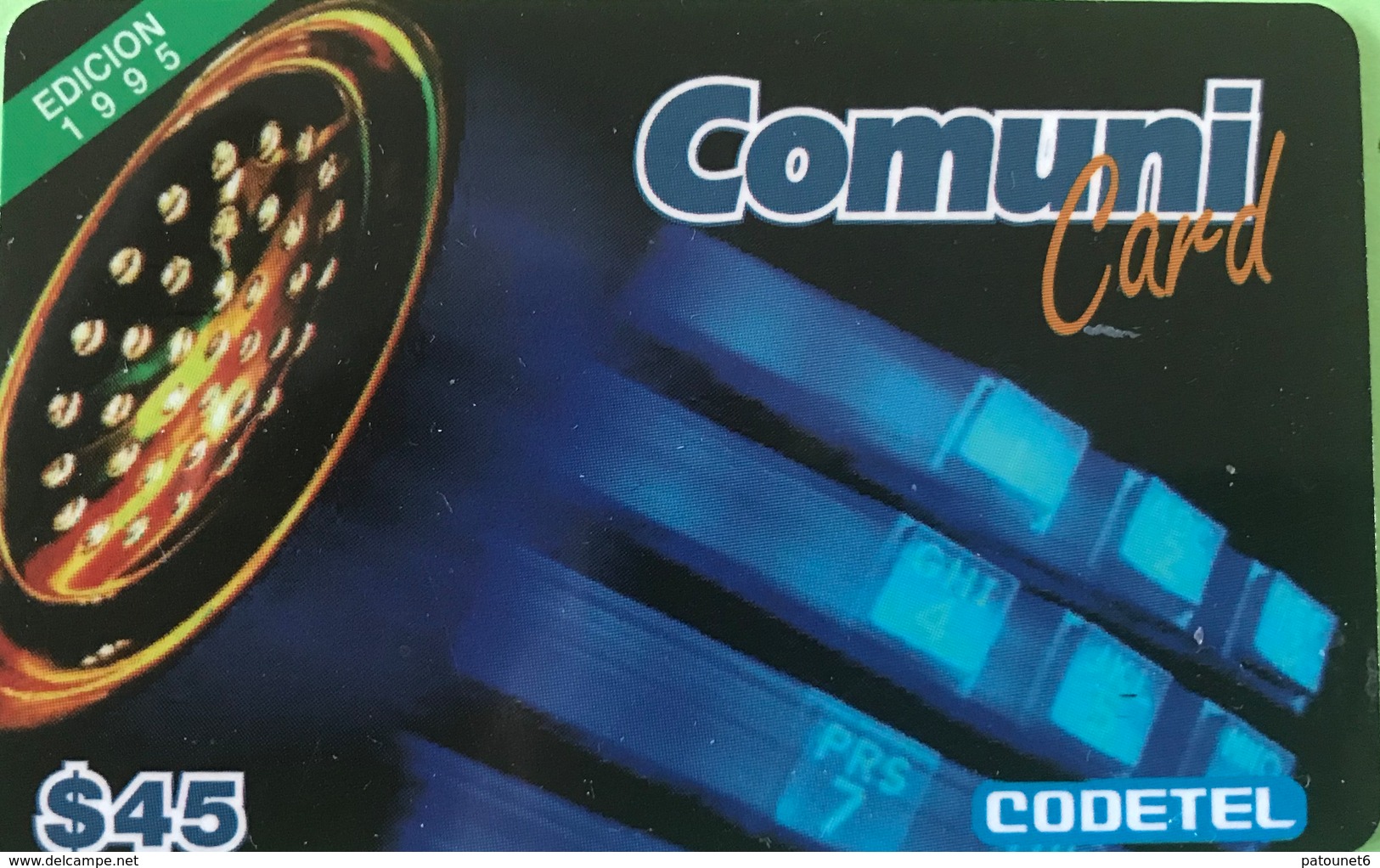 DOMINICAINE  -  Prepaid  - Comuni-Card - Codetel - Edicion 1995 -  $45 - Dominik. Republik