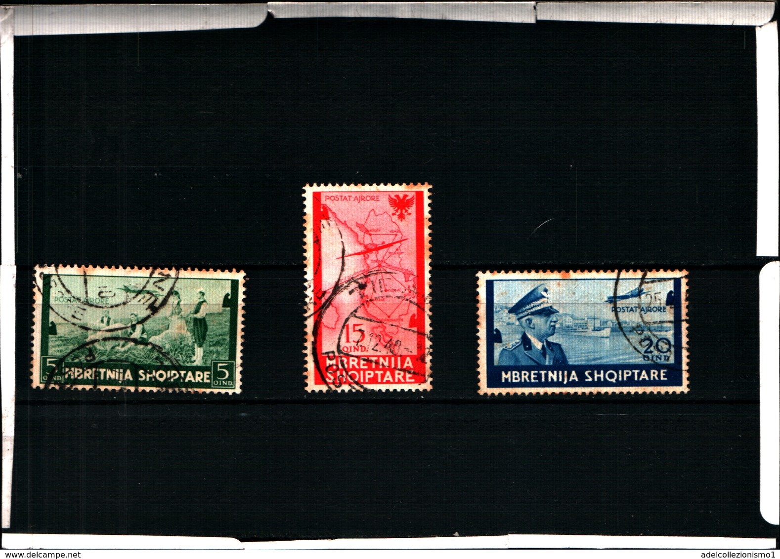 93479) ITALIA-.Albania-Serie Ordinaria - POSTA AEREA - 31 Marzo 1940 -VALORI -USATI - Albanie