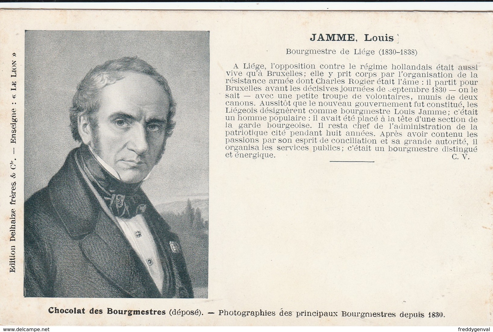 LIEGE BOURGMESTRE LOUIS JAMME - Liege