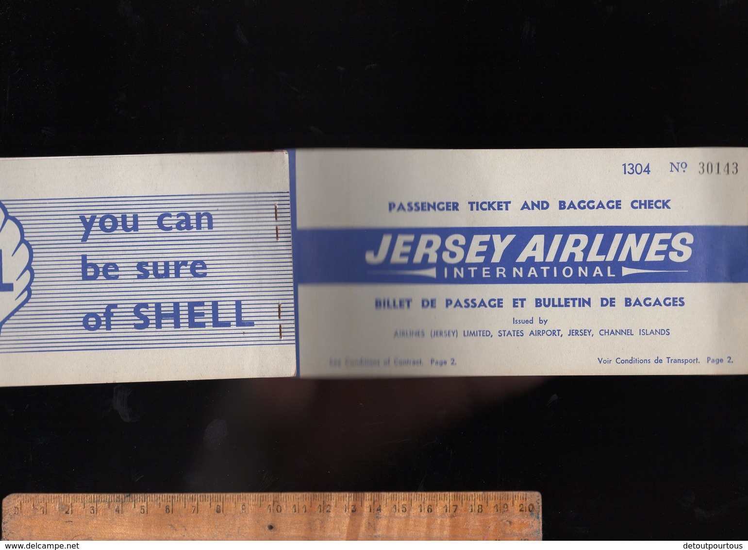 Billet D'avion Passenger Ticket JERSEY AIRLINES Guernsey Gatwick 1963 - Europa