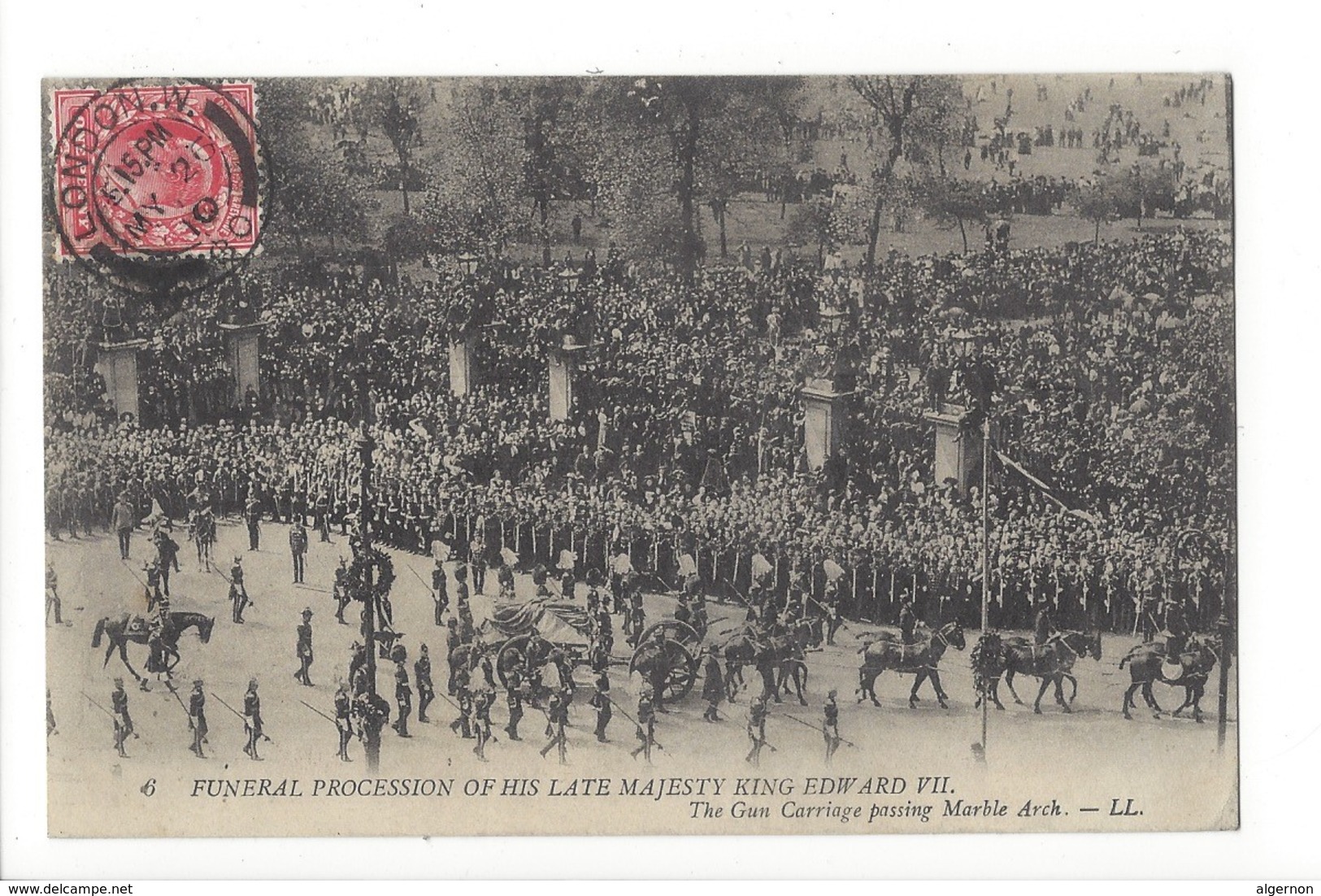 24282 - Funeral Procession Of His Late Majesty King Edward VII The Gun Carriage Passing Marble Arch - Funérailles