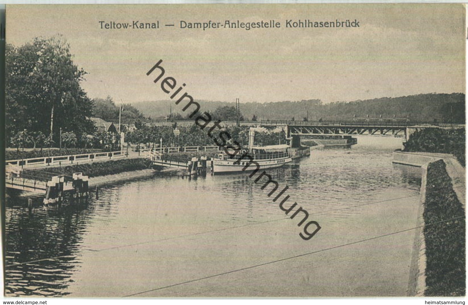 Berlin-Zehlendorf - Dampfer-Anlegestelle Kohlhasenbrück - Verlag J. Goldiner Berlin 20er Jahre - Zehlendorf