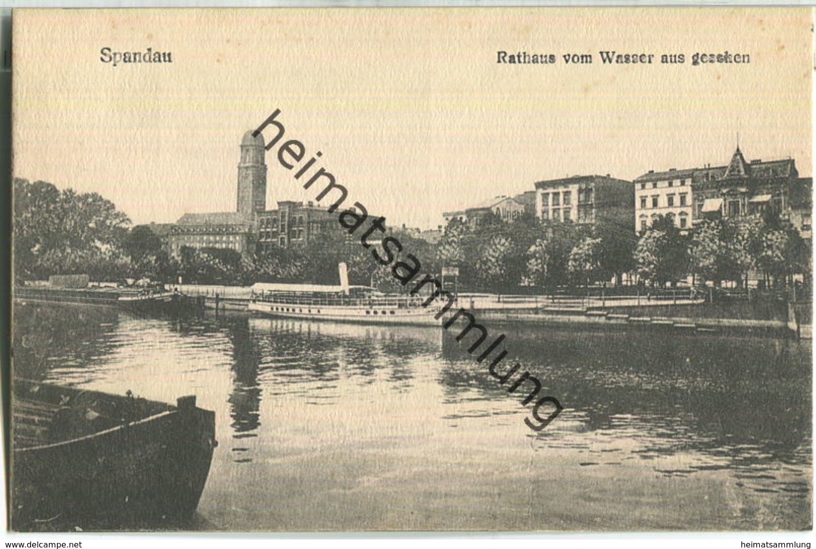 Berlin-Spandau - Rathaus Vom Wasser Aus Gesehen 30er Jahre - Spandau