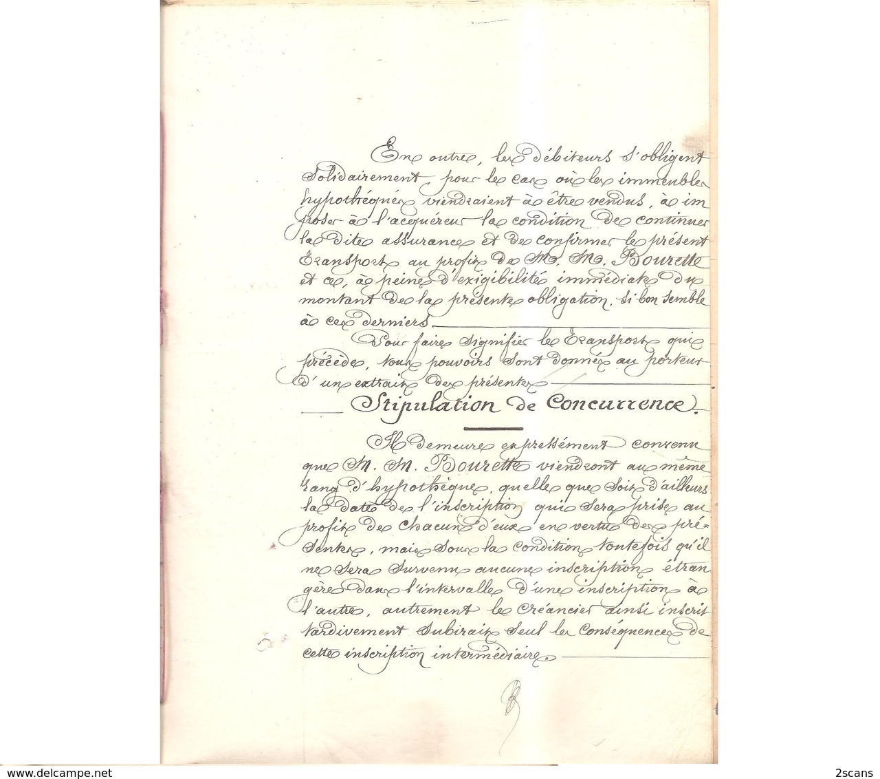 77 - VILLENOY - Obligation par Mme Vve OUBRON (née DUHOUX) et M. et Mme Louis OUBRON, à M. M. Charles et Henri BOURETTE