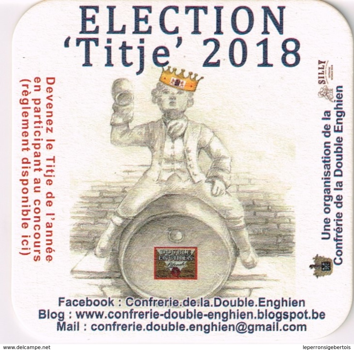 Sous-bock - Brasserie De Silly  - Confrérie De La Double Enghien - Election Titje 2018 - - Sous-bocks