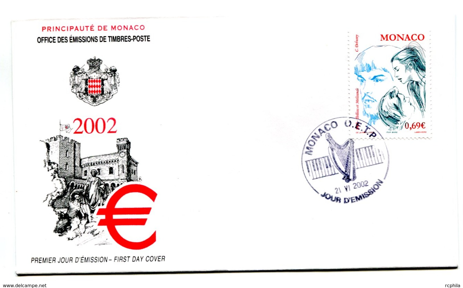 RC 16219 MONACO 2002 100 ANS DE PELLÉAS ET MÉLISANDE FDC 1er JOUR TB - FDC