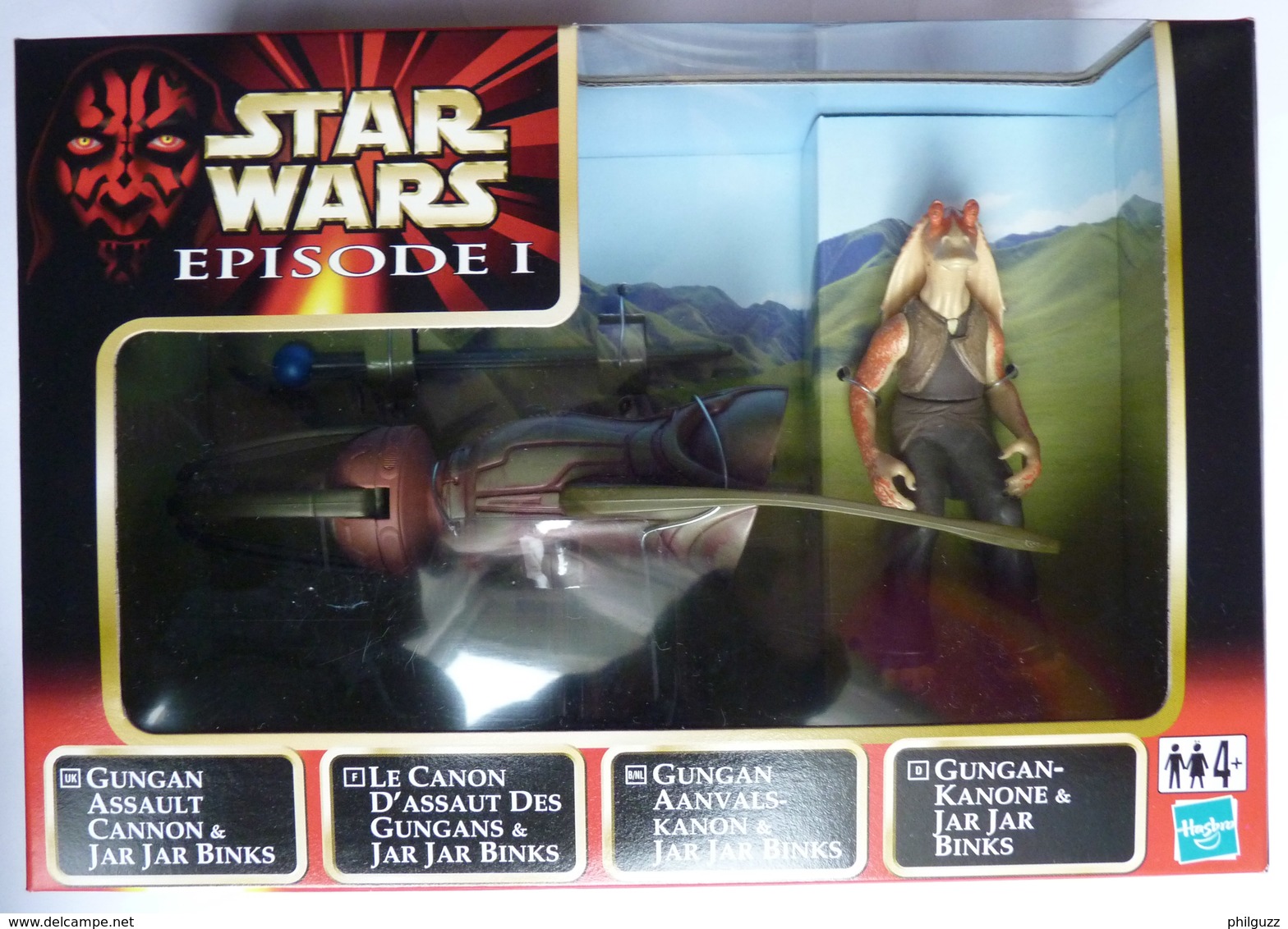 1 BOITE FIGURINE STAR WARS LA GUERRE DES ETOILES GUNGAN ASSAULT CANON & JAR JAR BINKS D'ASSAULT - Episodio I