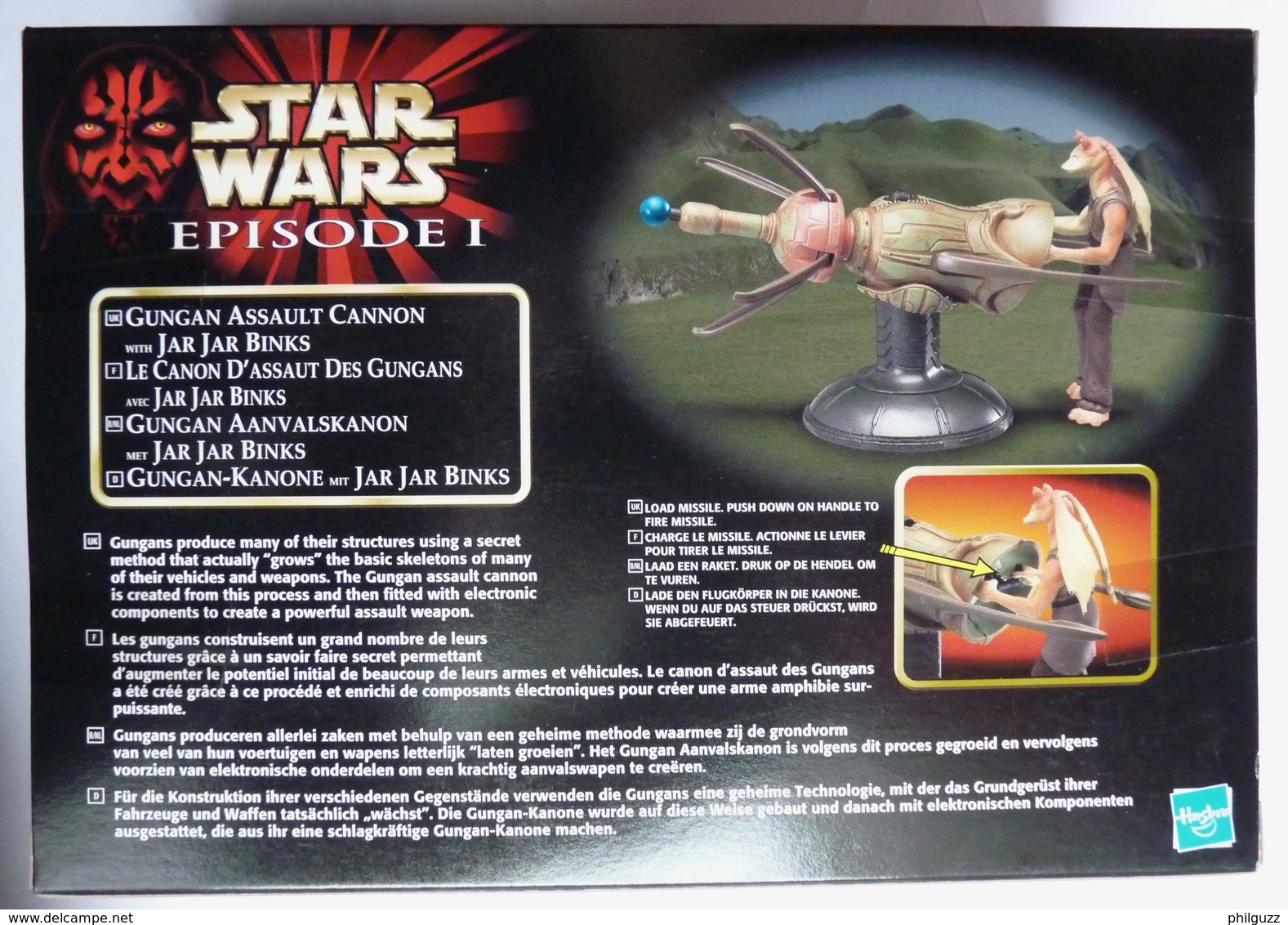 1 BOITE FIGURINE STAR WARS LA GUERRE DES ETOILES GUNGAN ASSAULT CANON & JAR JAR BINKS D'ASSAULT - Episodio I