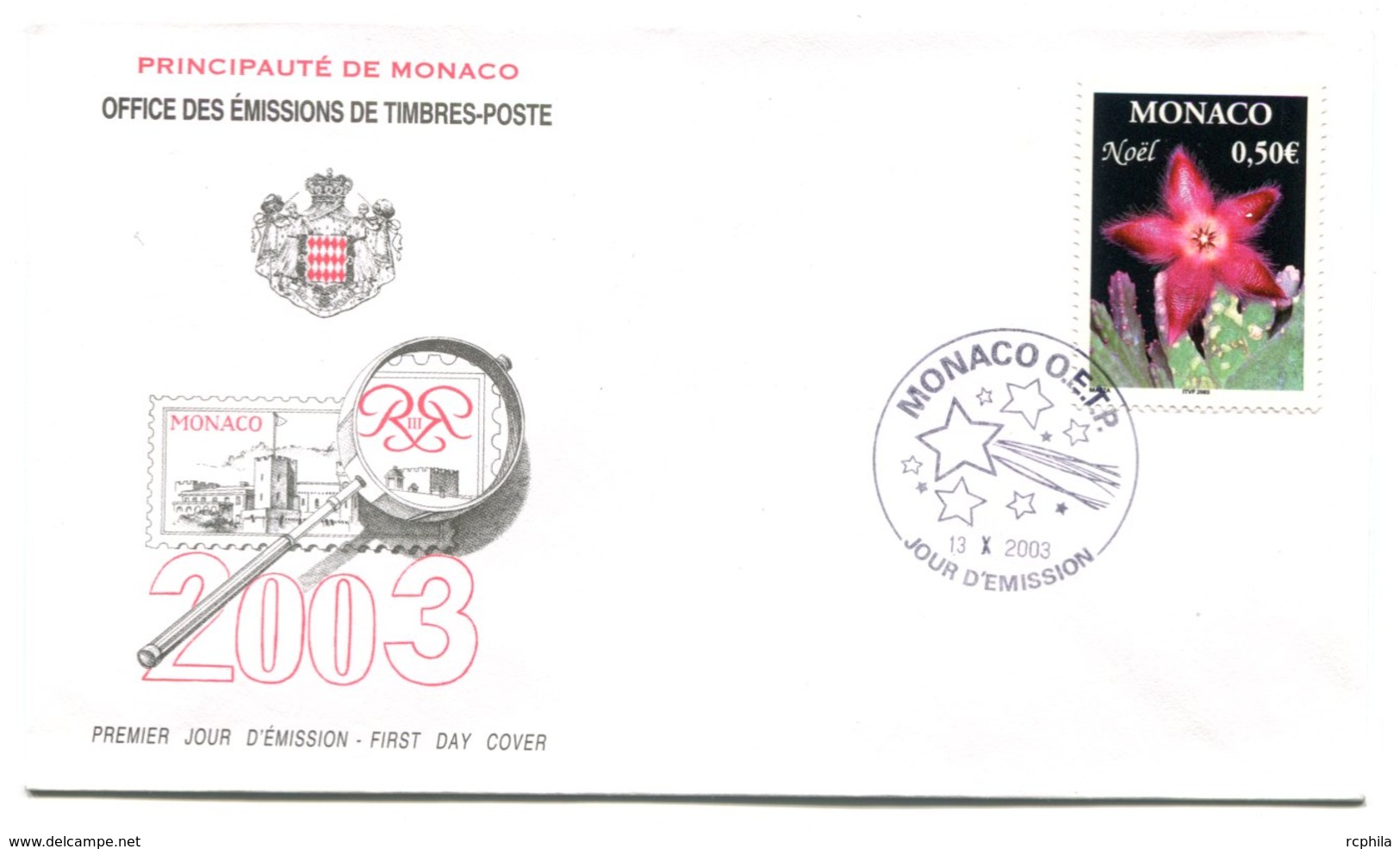 RC 16224 MONACO 2003 NOEL FDC 1er JOUR TB - FDC