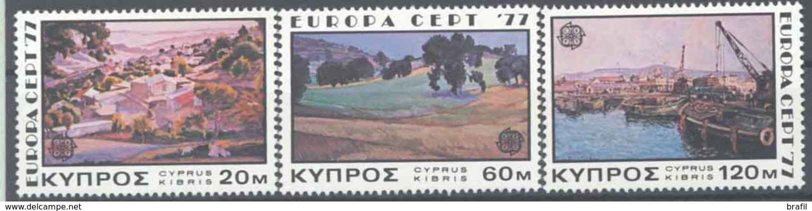 1977 Europa C.E.P.T., Cipro, Serie Completa Nuova (**) - 1977