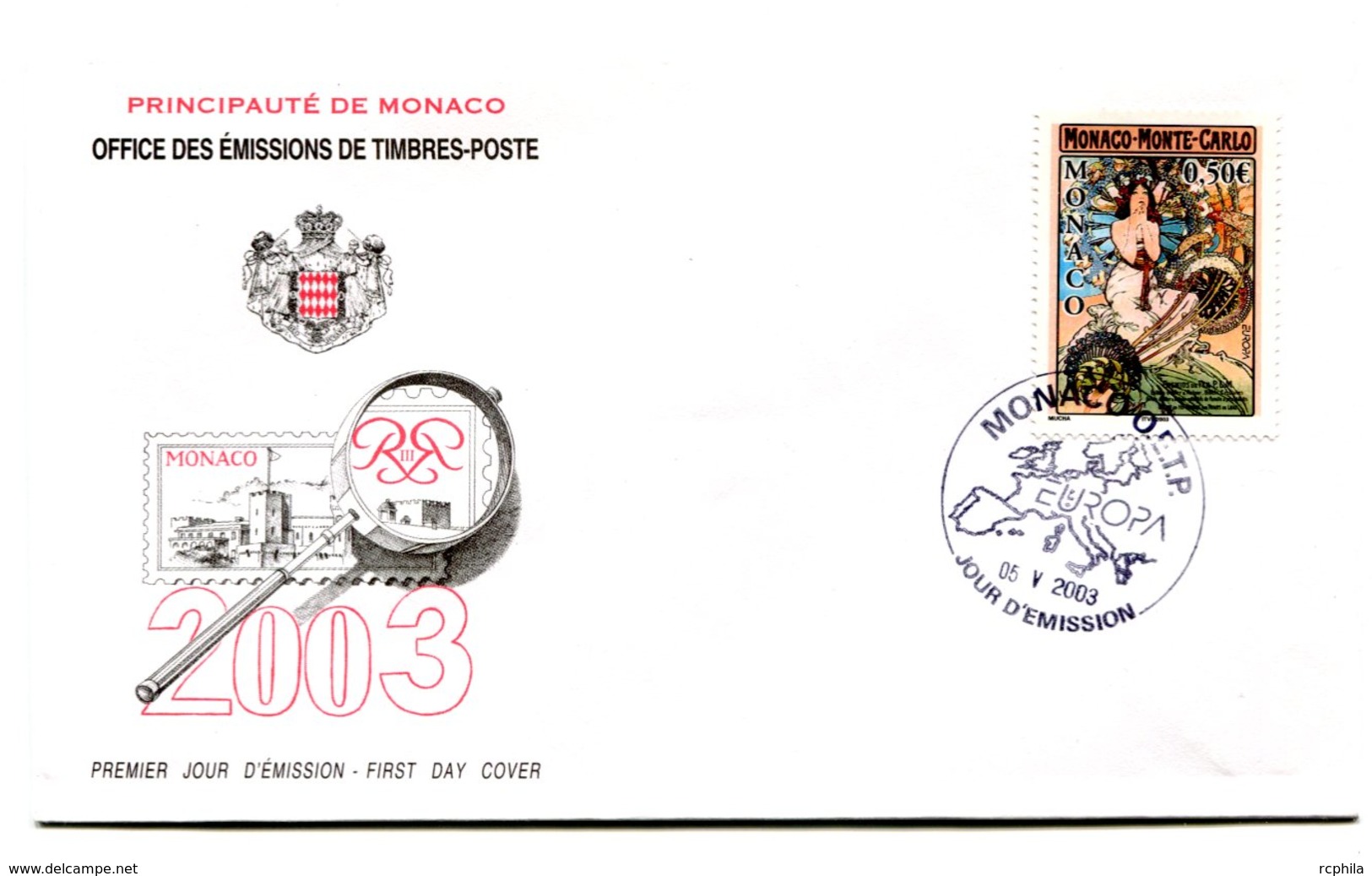 RC 16228 MONACO 2003 AFFICHE CHEMINS DE FER PLM FDC 1er JOUR TB - FDC