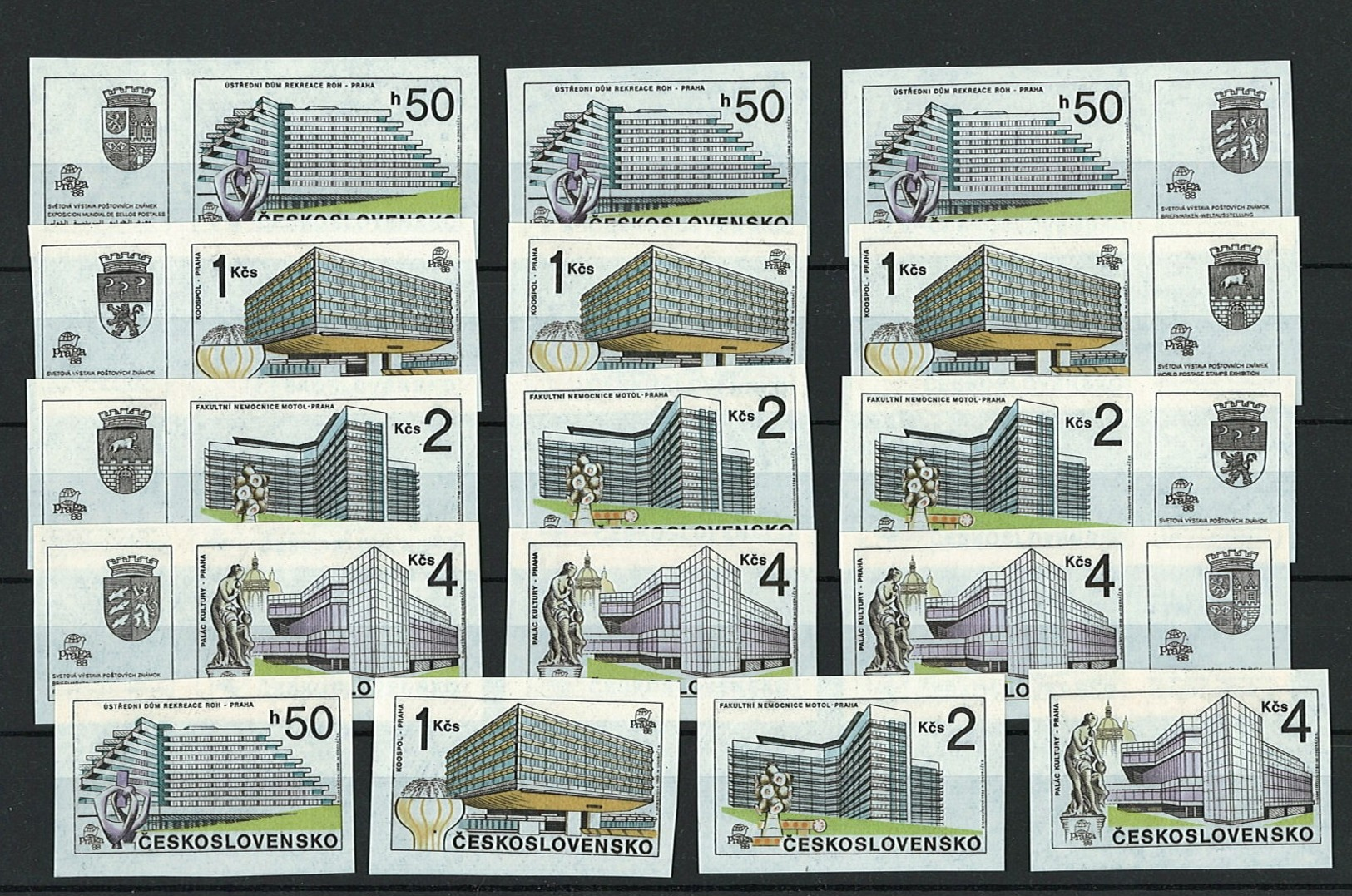 1988 Czechoslovakia MNH - Mi 2966-2969 B Zf. ** MNH - Unused Stamps
