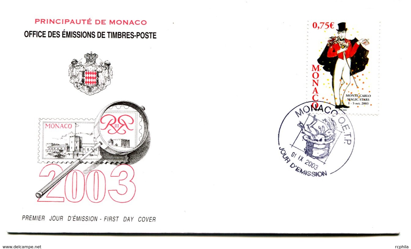 RC 16235 MONACO 2003 MAGIC STARS FDC 1er JOUR TB - FDC