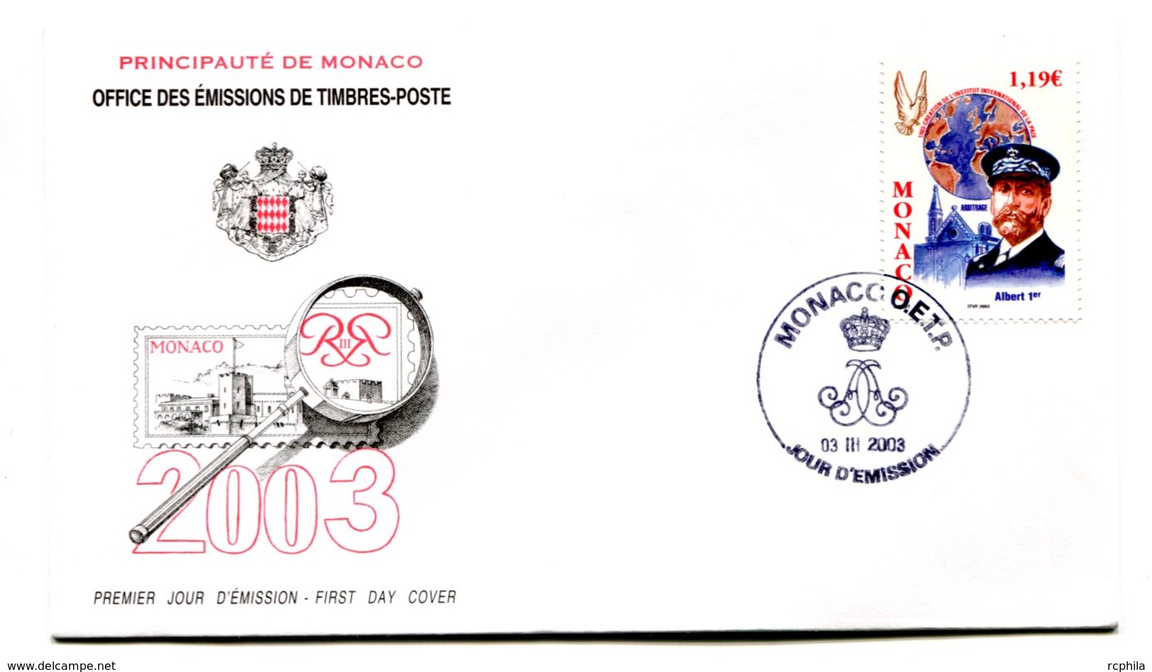 RC 16244 MONACO 2003 ALBERT 1er FDC 1er JOUR TB - FDC