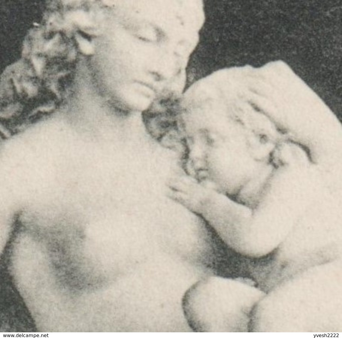 Grèce 1915. Carte Postale, Entier Officiel Surchargé. Péri Allaitant Son Enfant, John Milton, Sculpture, Cygne - Cigni