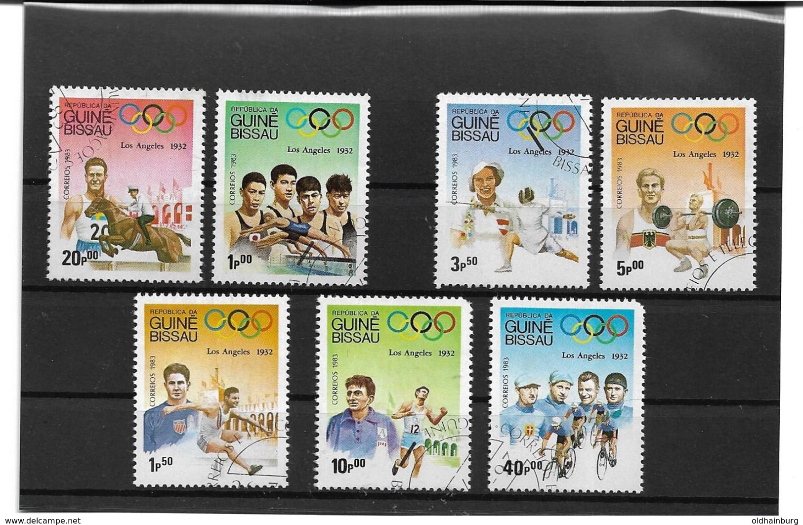 6010x: Guinea Bissau, Serie Aus 1983, LA 1932 Gestempelt Auf Steckkarte - Zomer 1932: Los Angeles