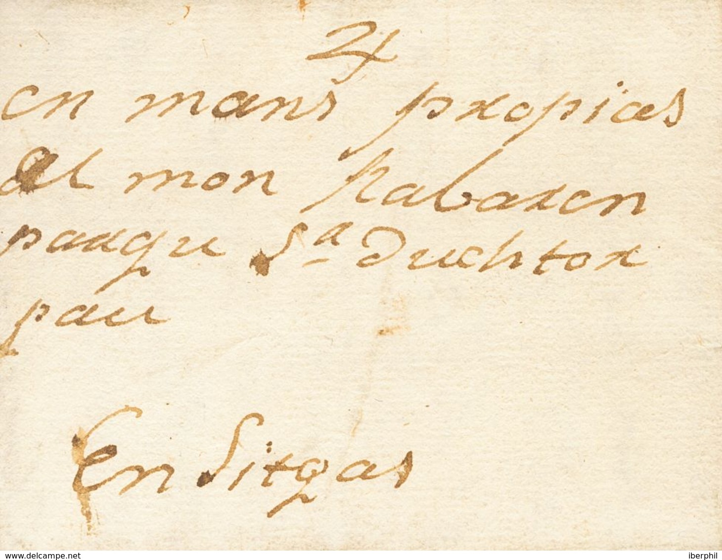 1839. REUS A BARCELONA. Circulada Fuera De Valija Con Indicación Manuscrita "Con El Patrón Juan Guinart". MAGNIFICA Y RA - Otros & Sin Clasificación