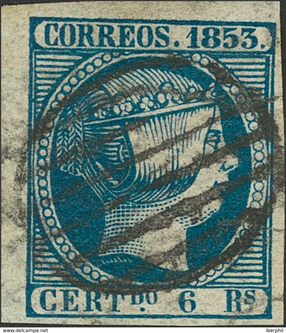 6 Reales Azul, Esquina De Pliego. MAGNIFICO Y RARO. Cert. COMEX. - Other & Unclassified