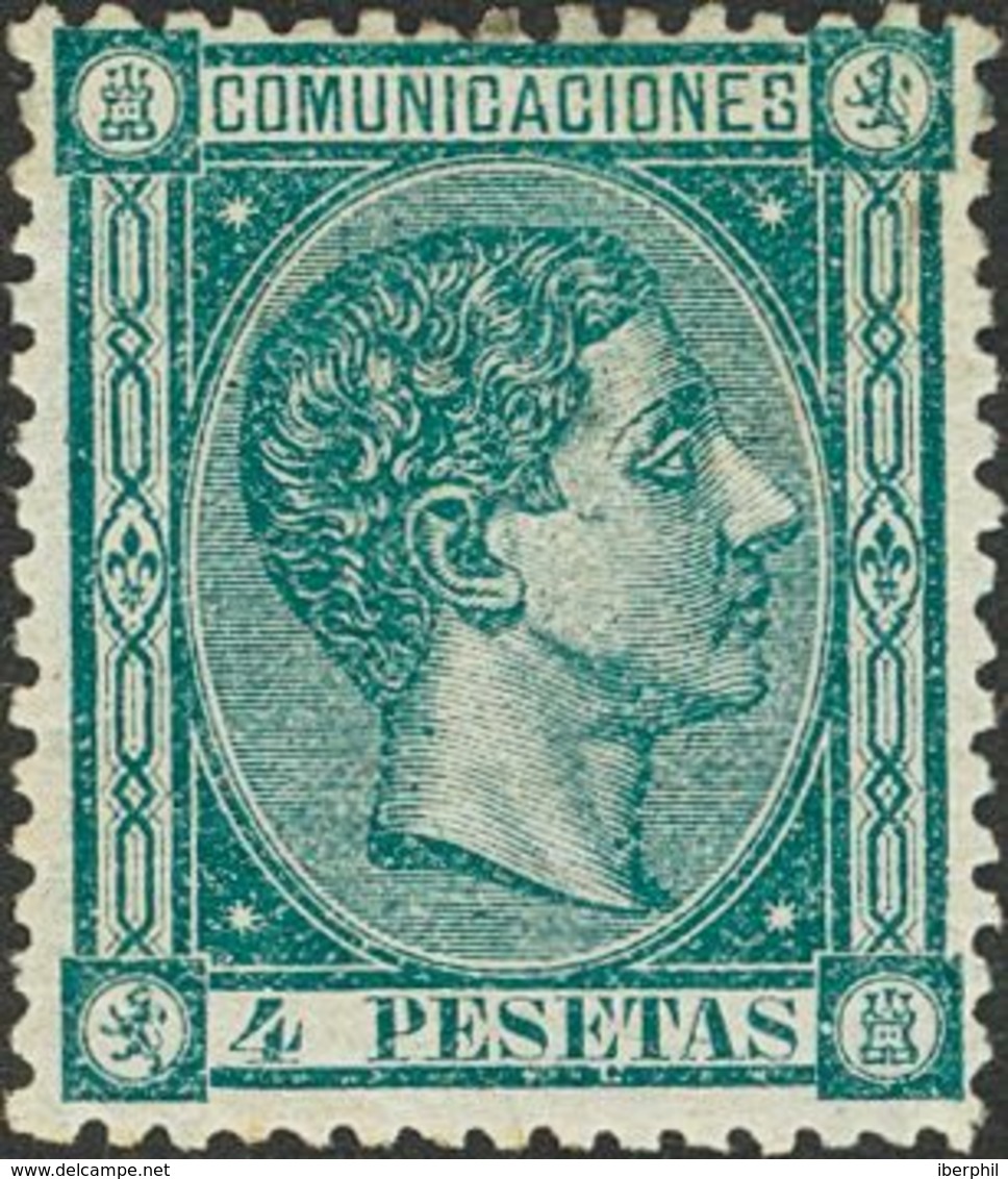 4 Pts Verde. Color Muy Intenso. MAGNIFICO Y RARO. Cert. CEM. - Other & Unclassified