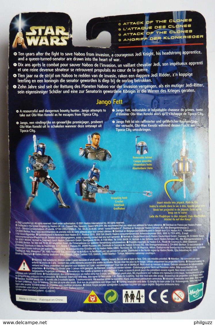 Figurine STAR WARS 2002 BLISTER ATTACK OF THE CLONE  JANGO FETT Evasion De Kamino (2)  Blister EU - Episode II